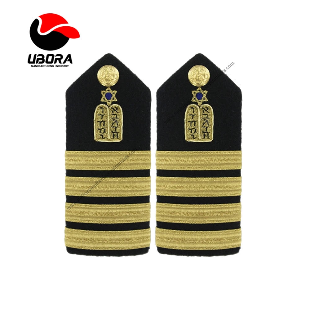 Admiral Shoulder Board Epaulette Royal Navy Badge Shoulder Board, Gold Embroidery Shoulder Boards 